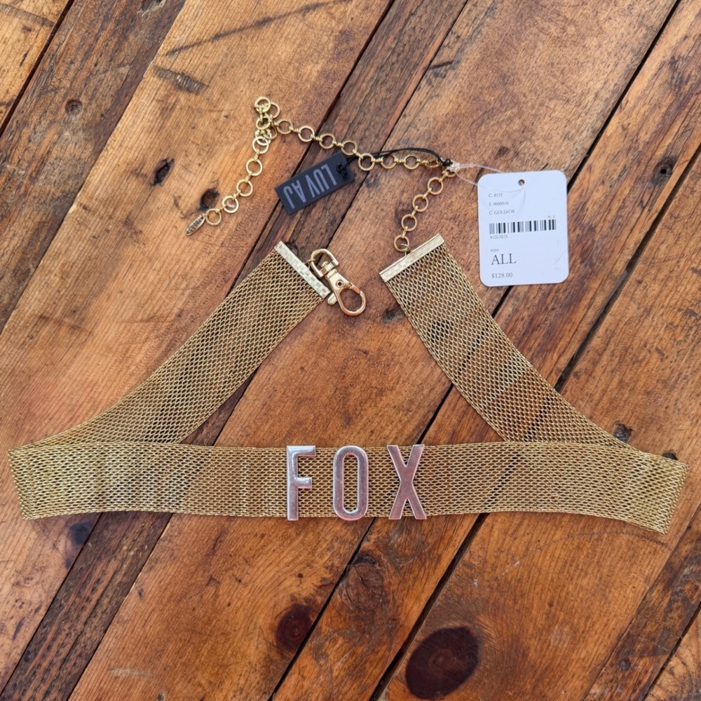 Luv AJ Fox Gold Metallic Mesh Chain Belt Womens One Size Retro Glam Y2K Rockstar